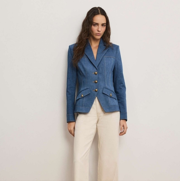 Veronica Beard Randy Denim Dickey Jacket - Picture 2 of 16